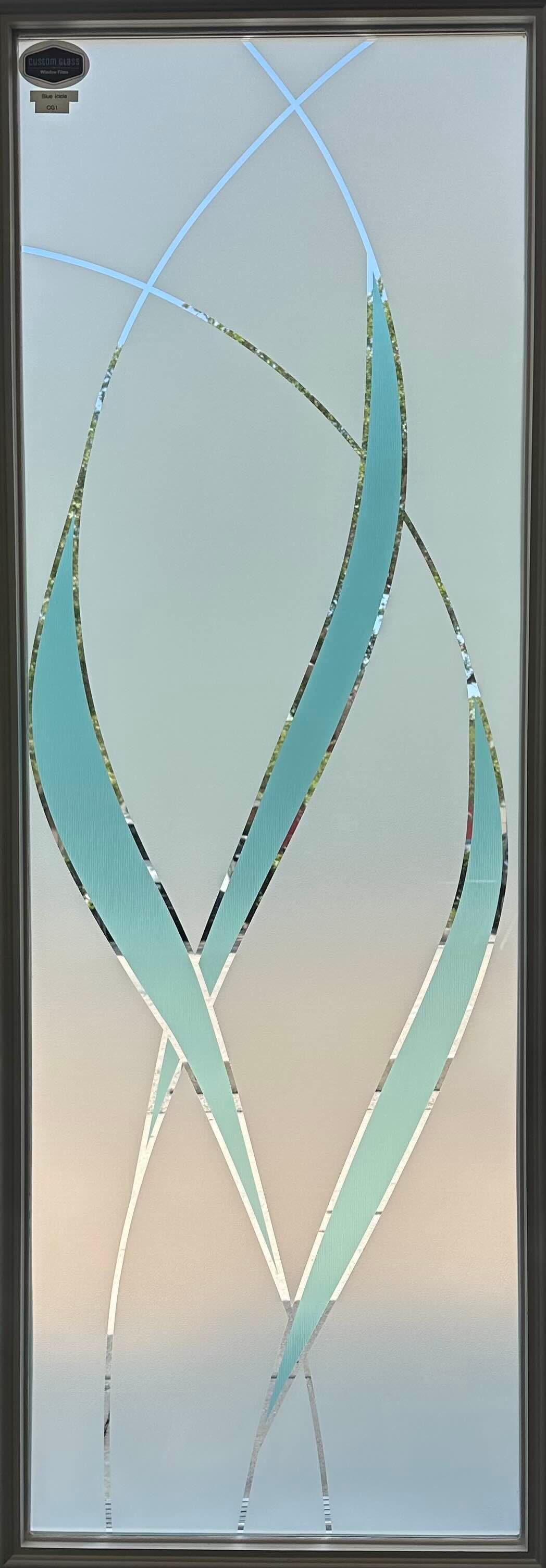 Clean Wavy with Blue window film design CG1