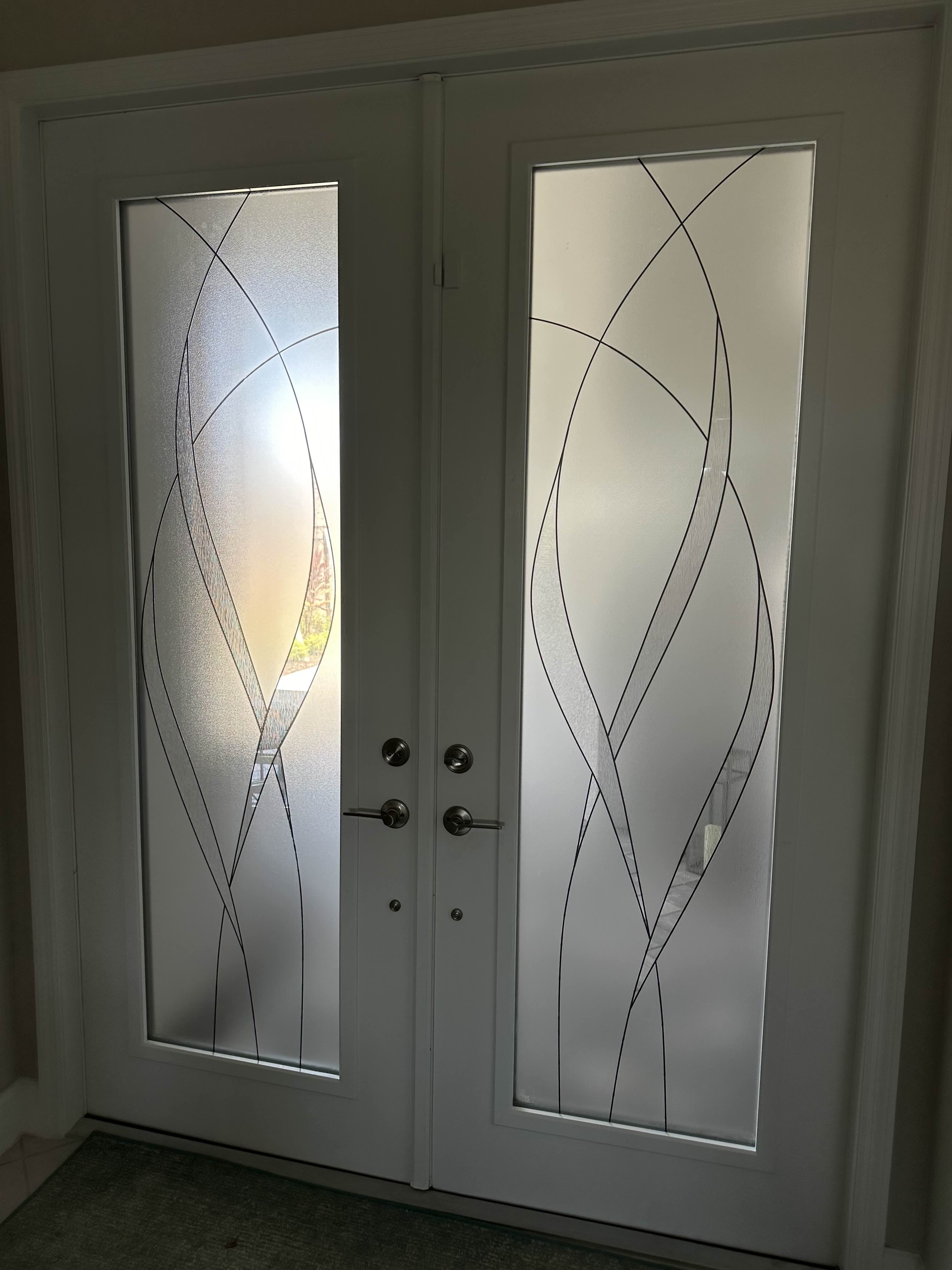 Wavy Front Door window film design CG3
