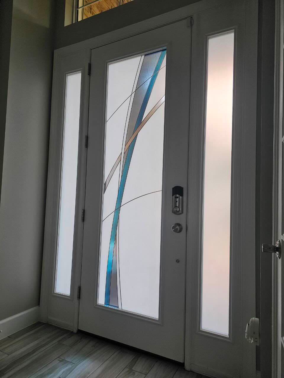 Wavy Front Door window film design CG7