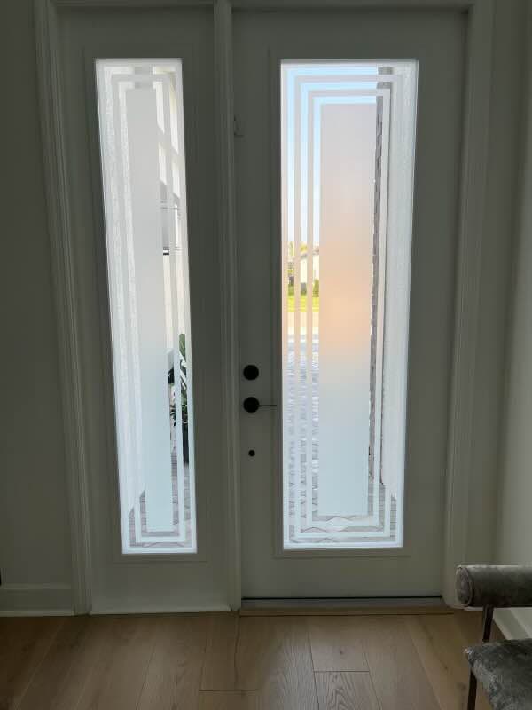 Modern Blocky Front Door window film design CG16