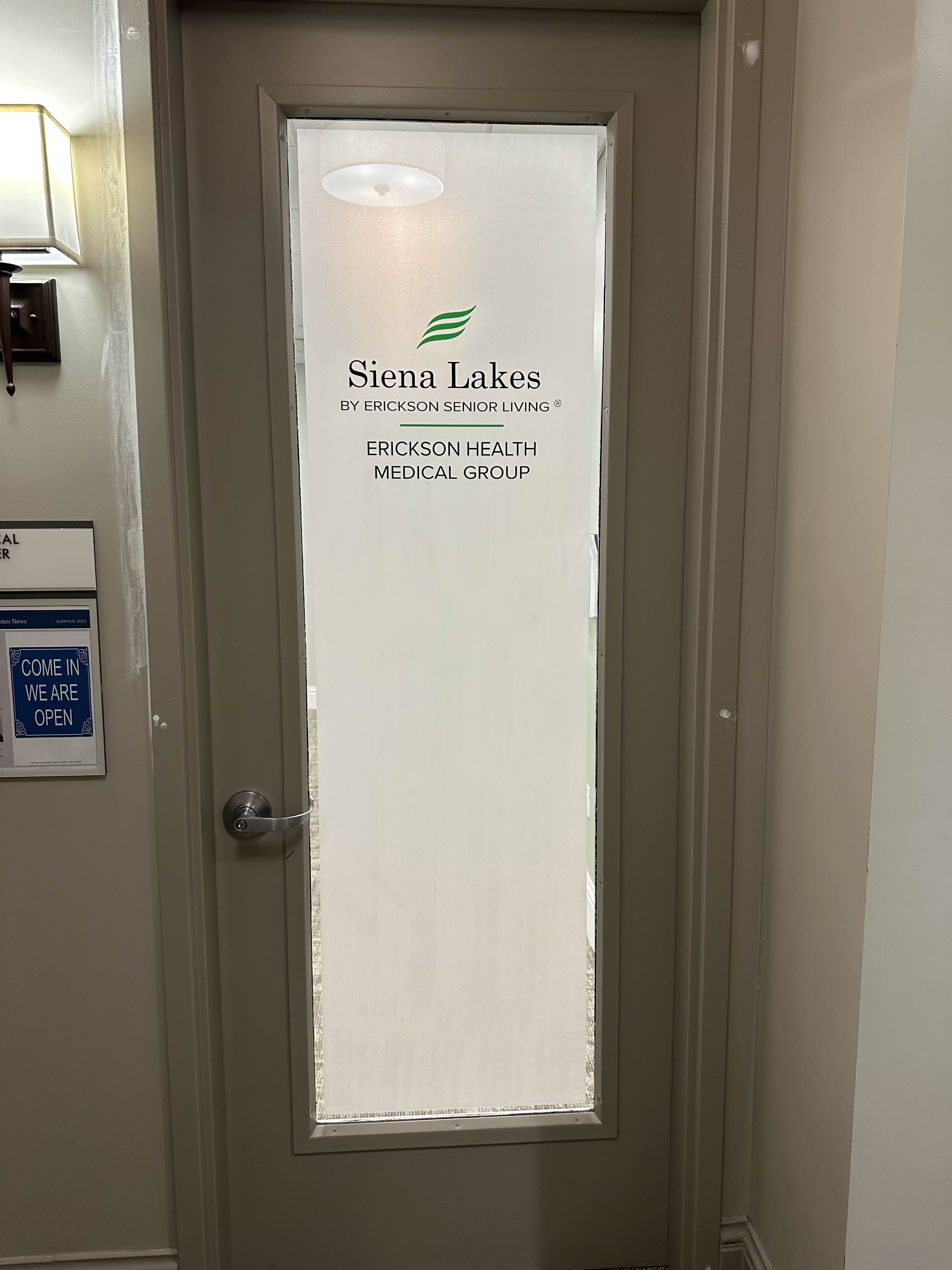 Siena Lakes Tinted Door window film design Commercial