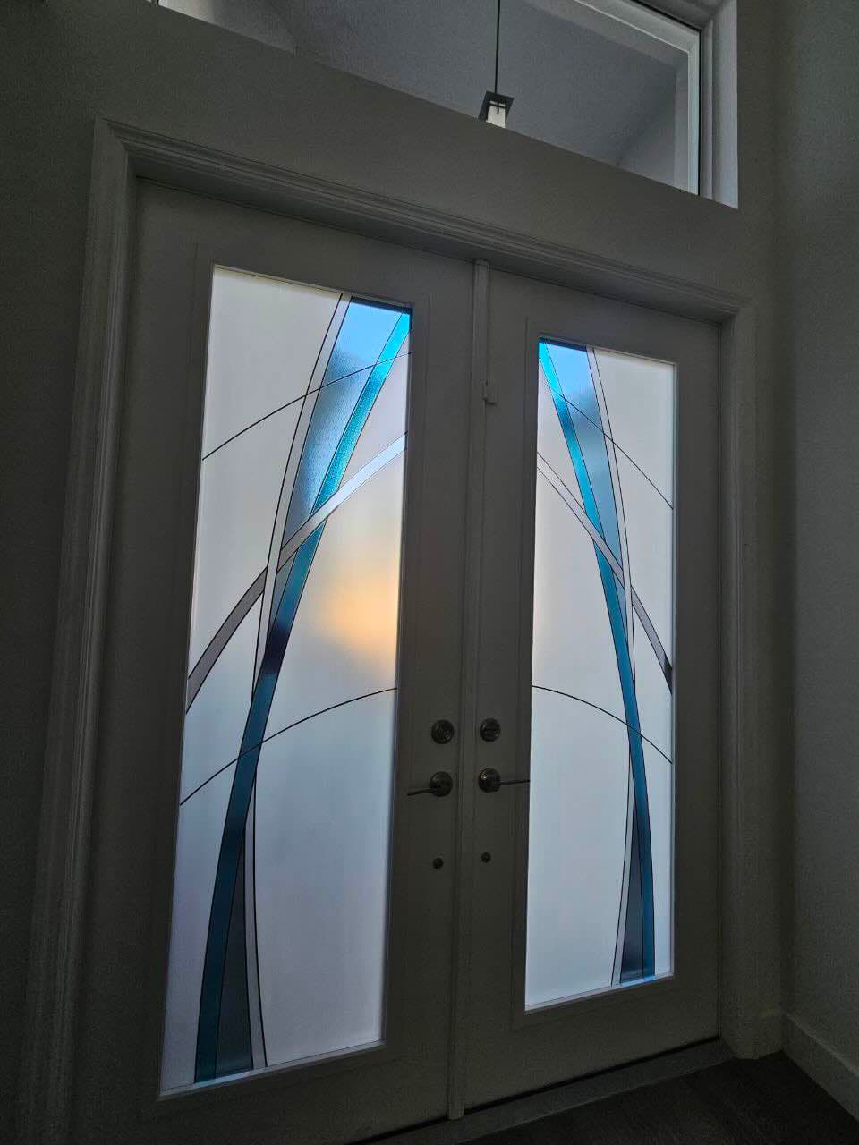 Wavy Front Door window film design CG7