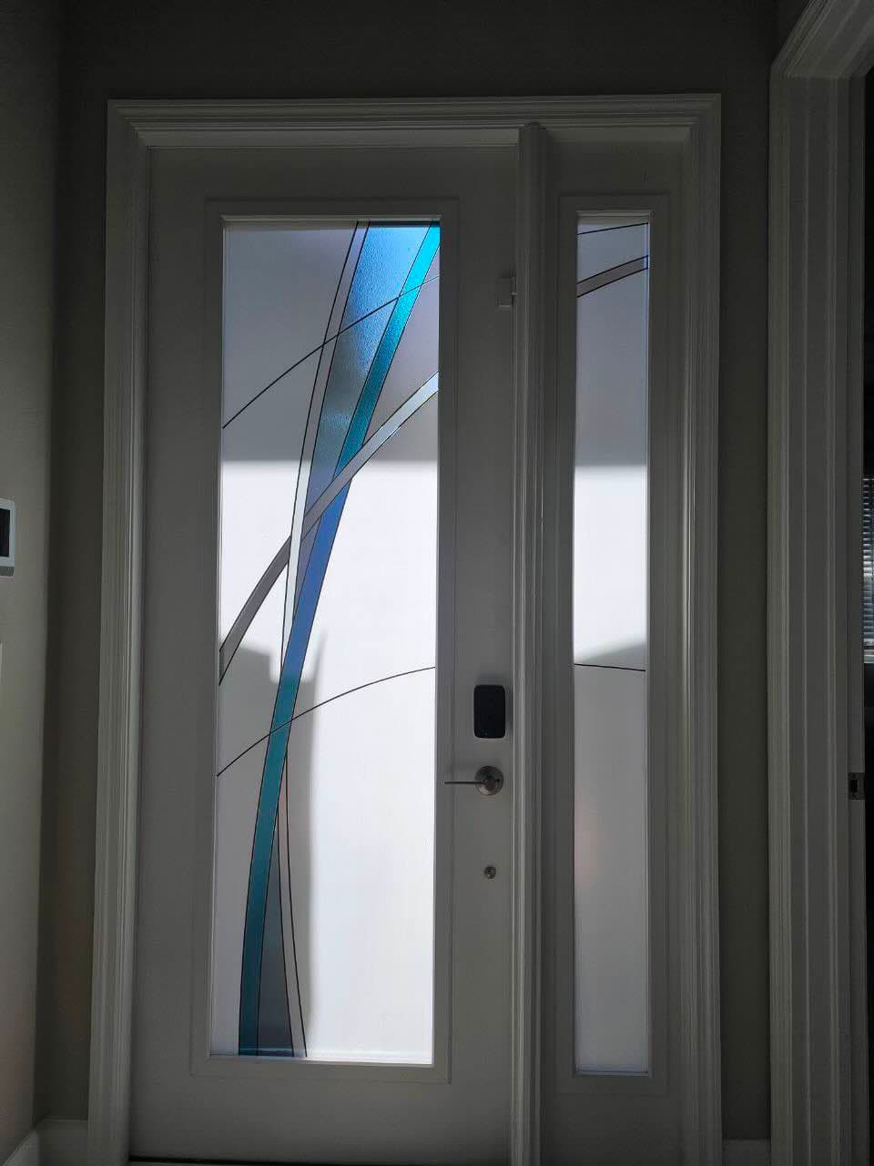 Wavy Front Door window film design CG7