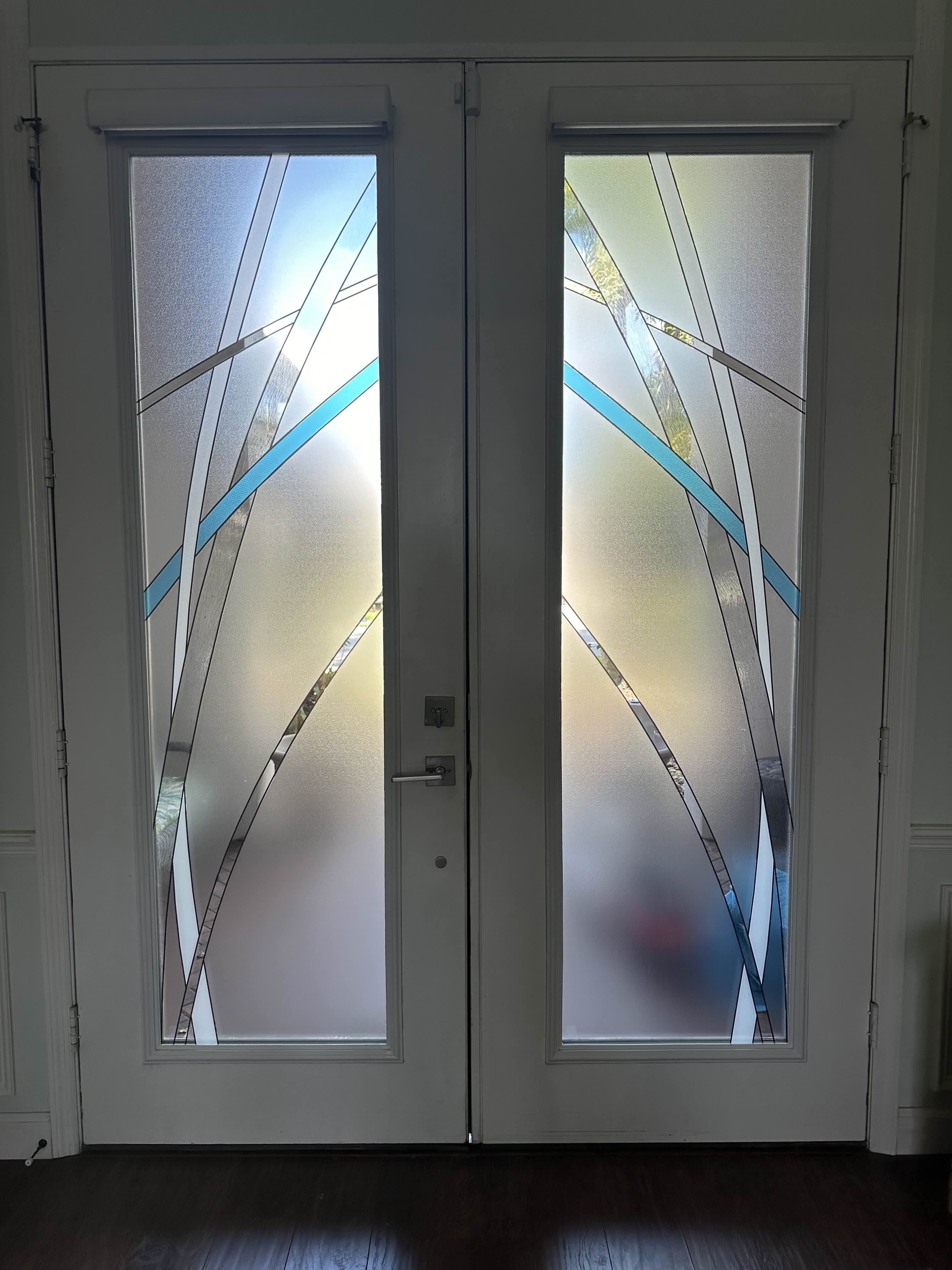 Wavy Front Door window film design CG7