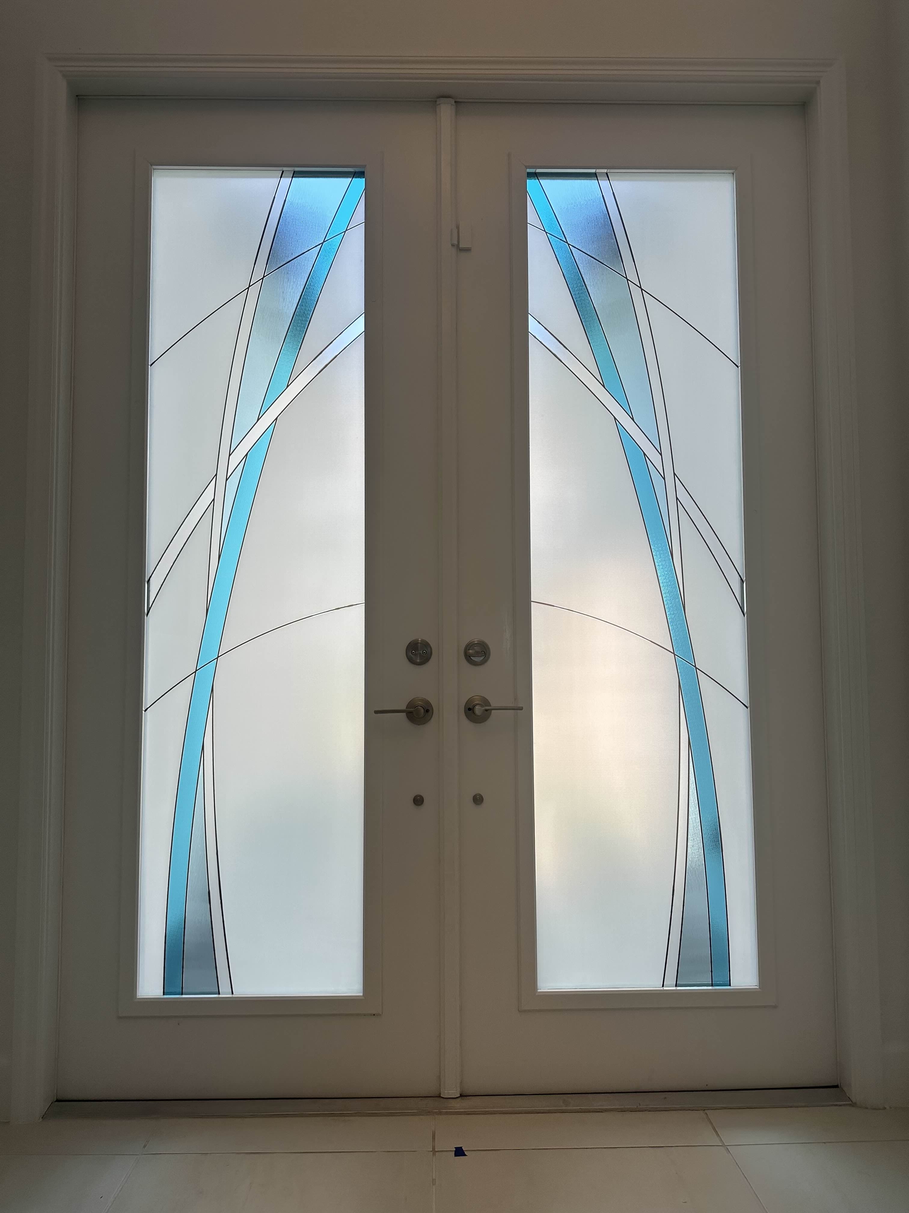 Wavy Front Door window film design CG7