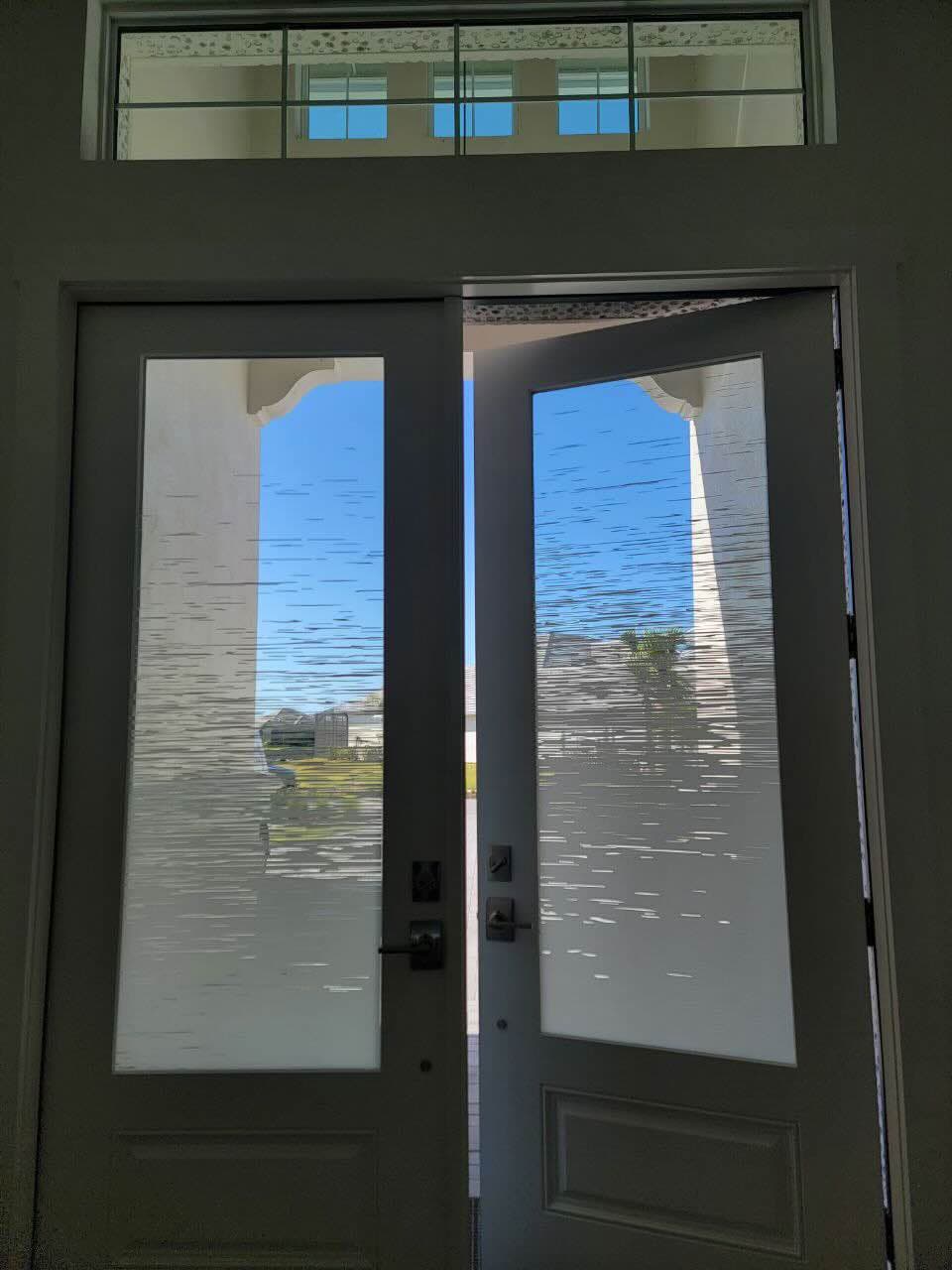 Broken Static Front Door window film design CG9