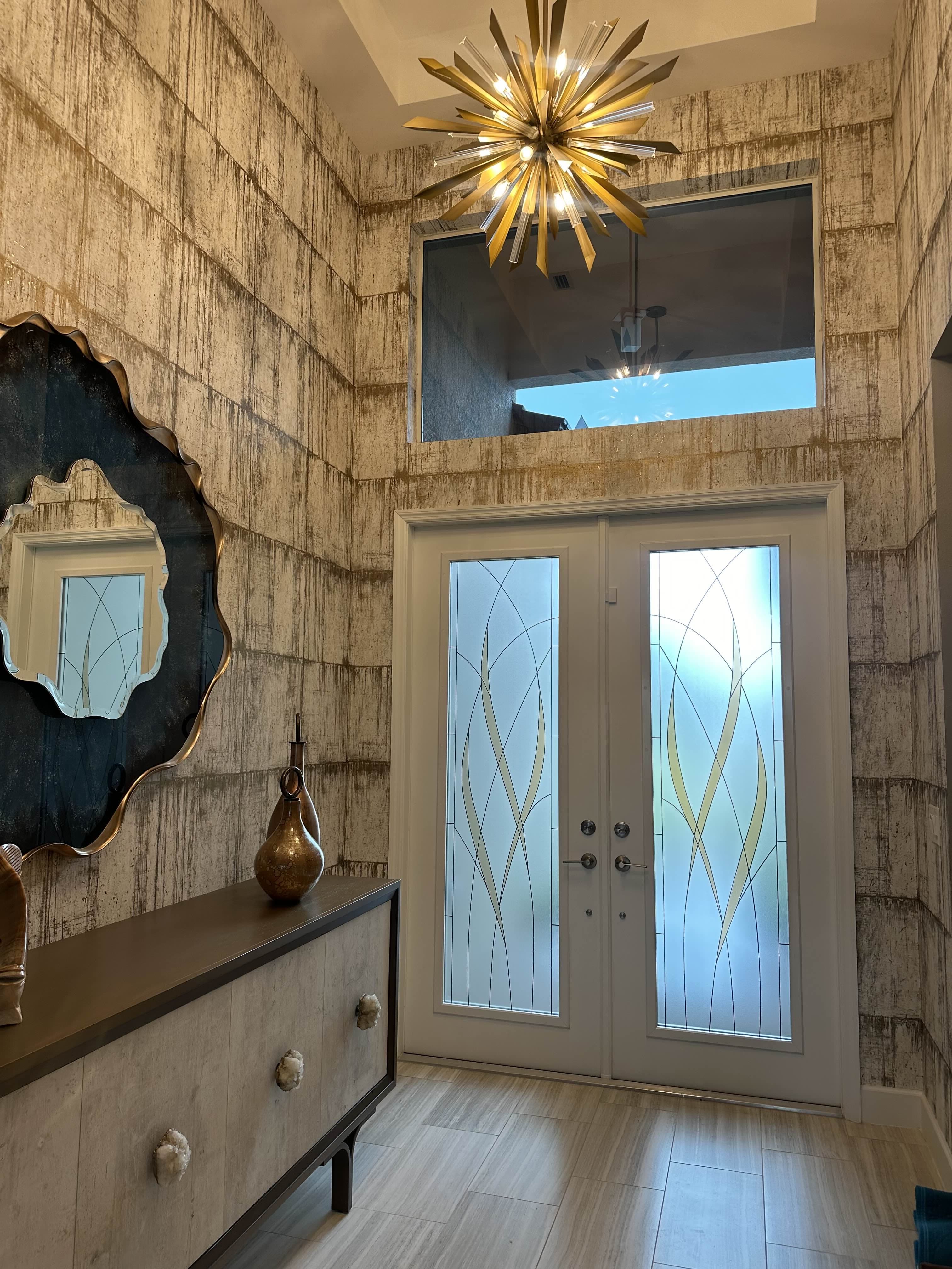 Wavy Front Door window film design CG2 Modified
