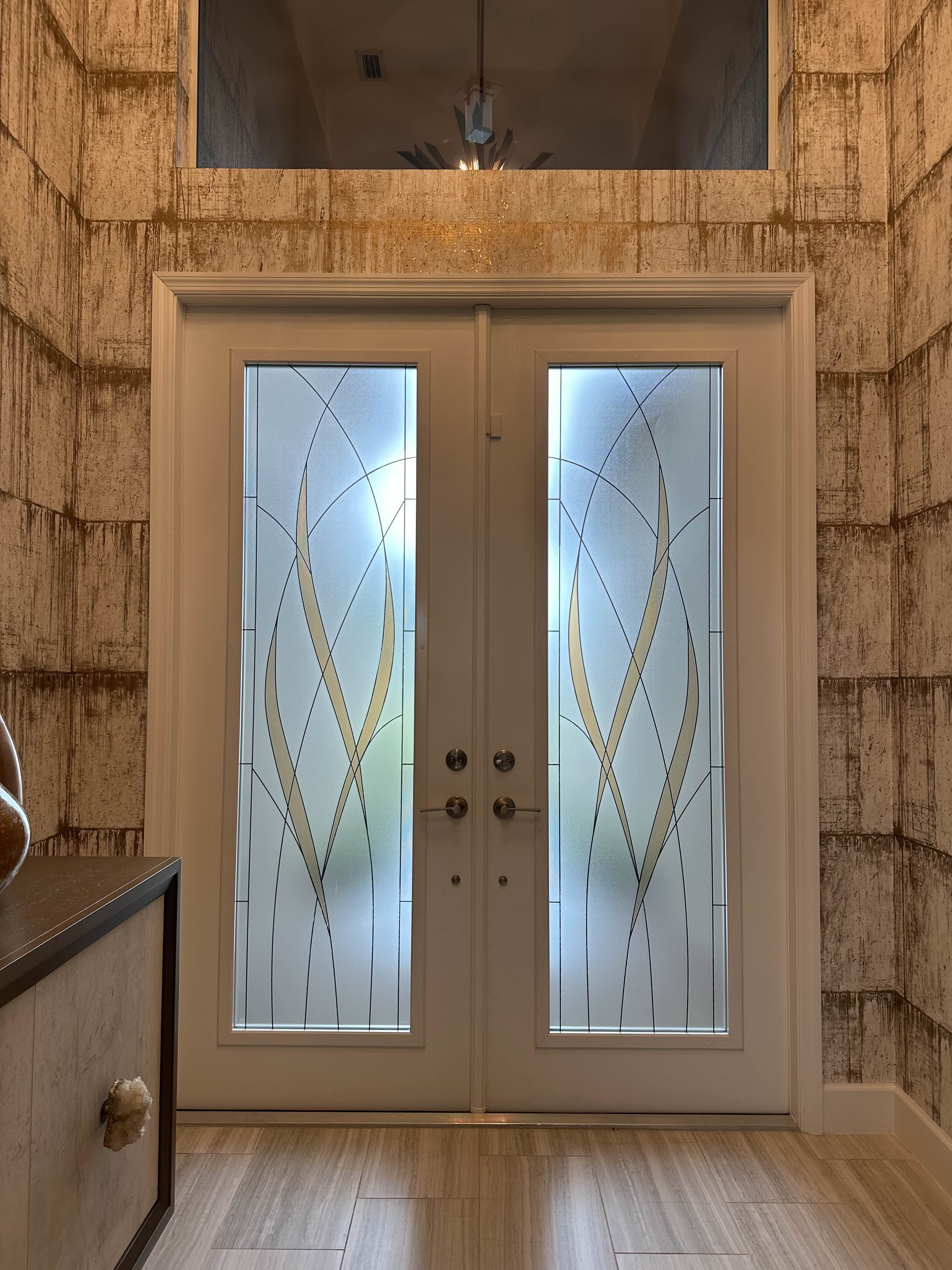 Wavy Front Door window film design CG2 Modified
