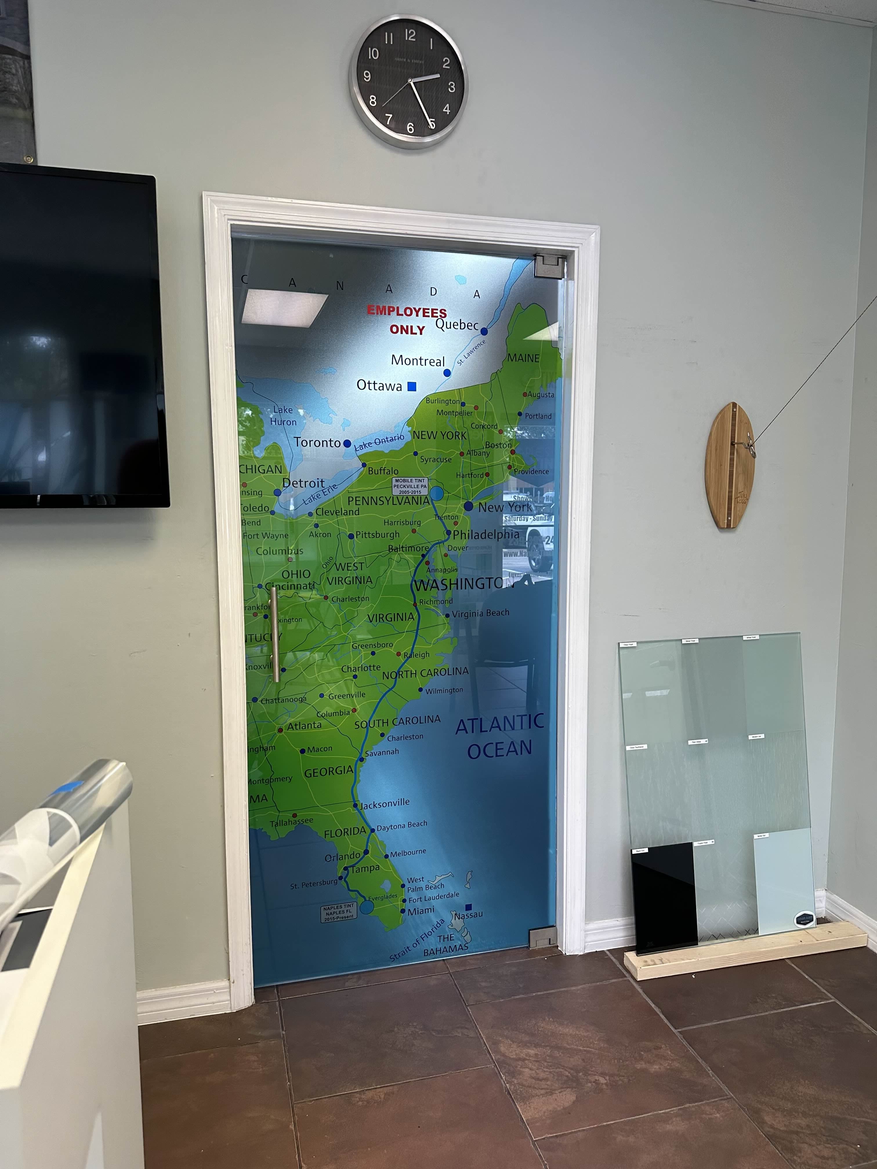 US Map Door window film design Custom Design