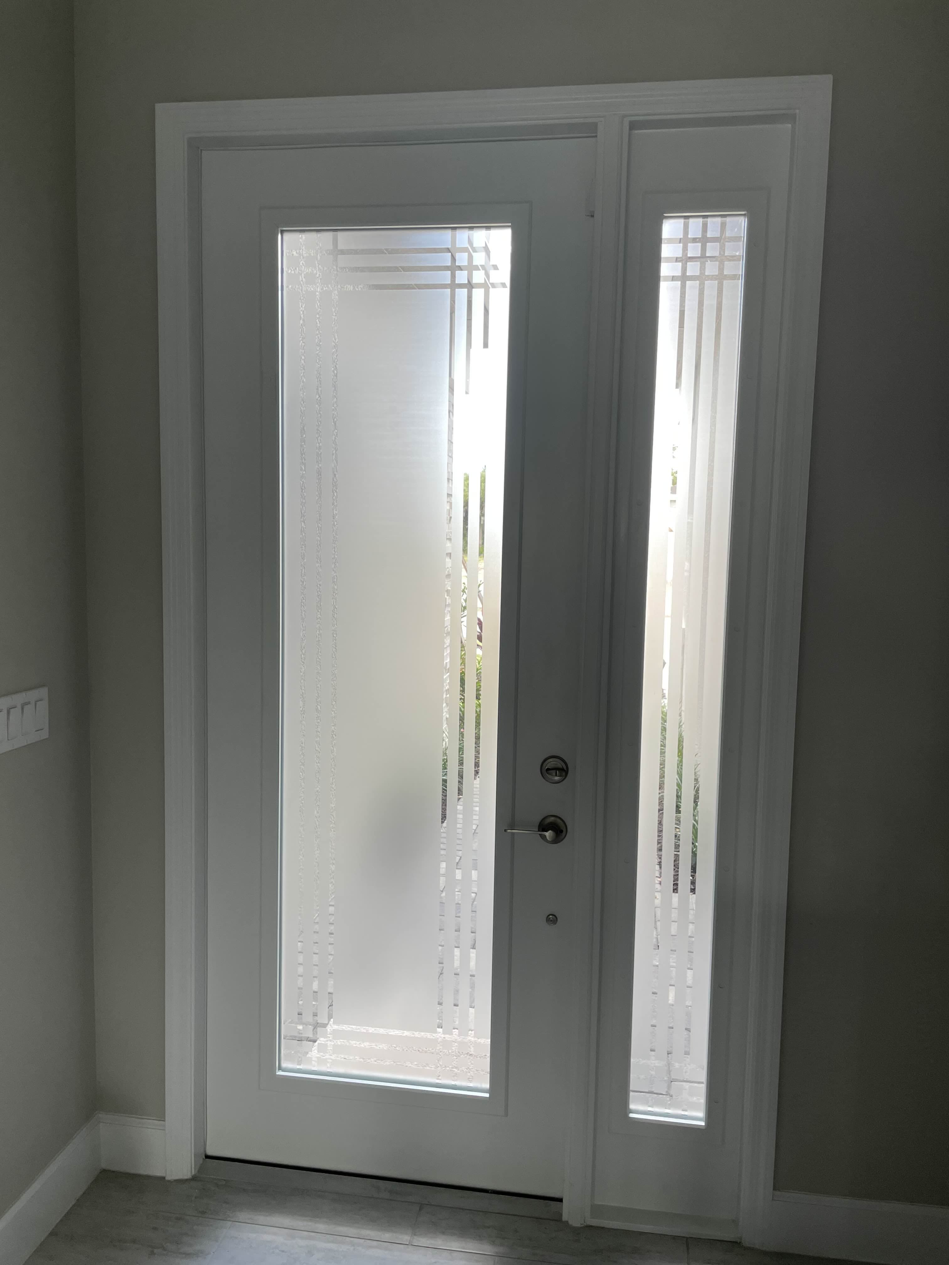 Slim Modern Bar Front Door window film design CG22