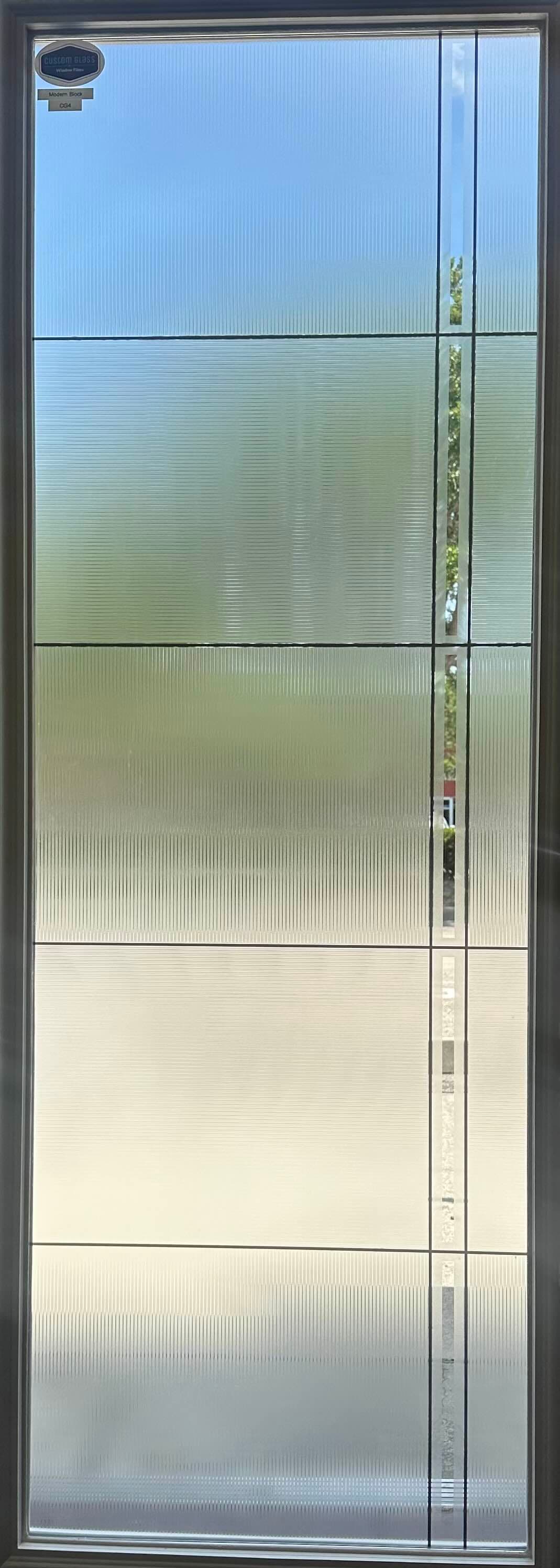 Decorative window film with geometric square pattern