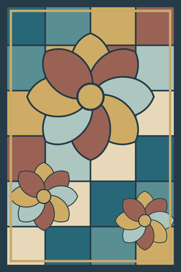 Camellia Mosaic decorative window film pattern