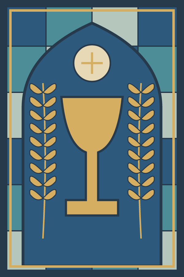 Chalice and Wheat — full decorative window film artwork