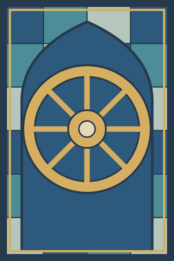 Dharma Wheel decorative window film pattern