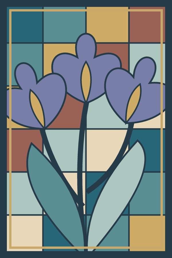 Iris Garden decorative window film pattern