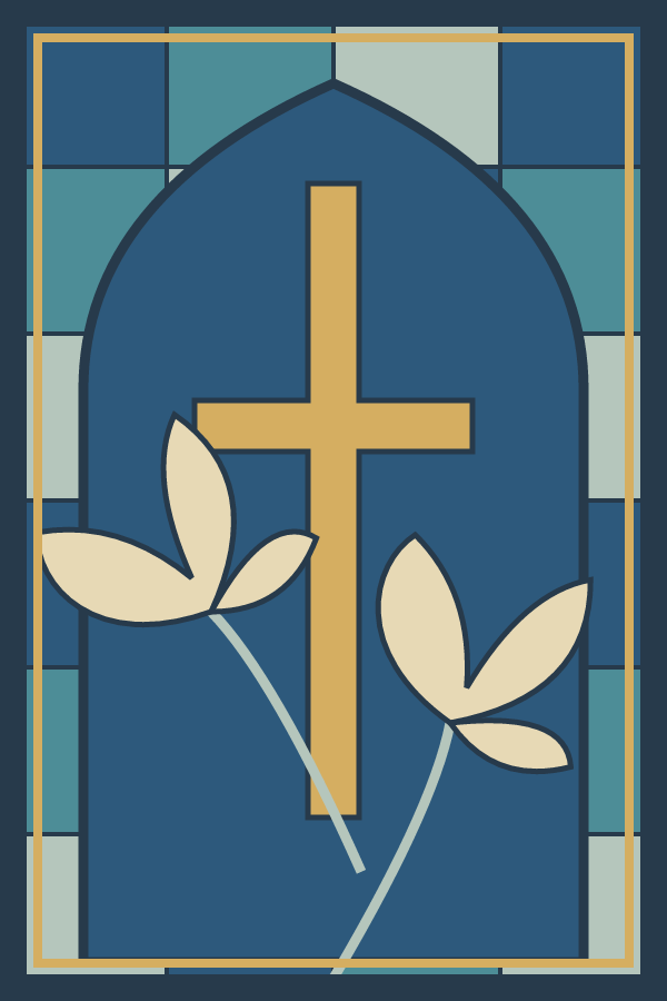 Lily and Cross decorative window film pattern