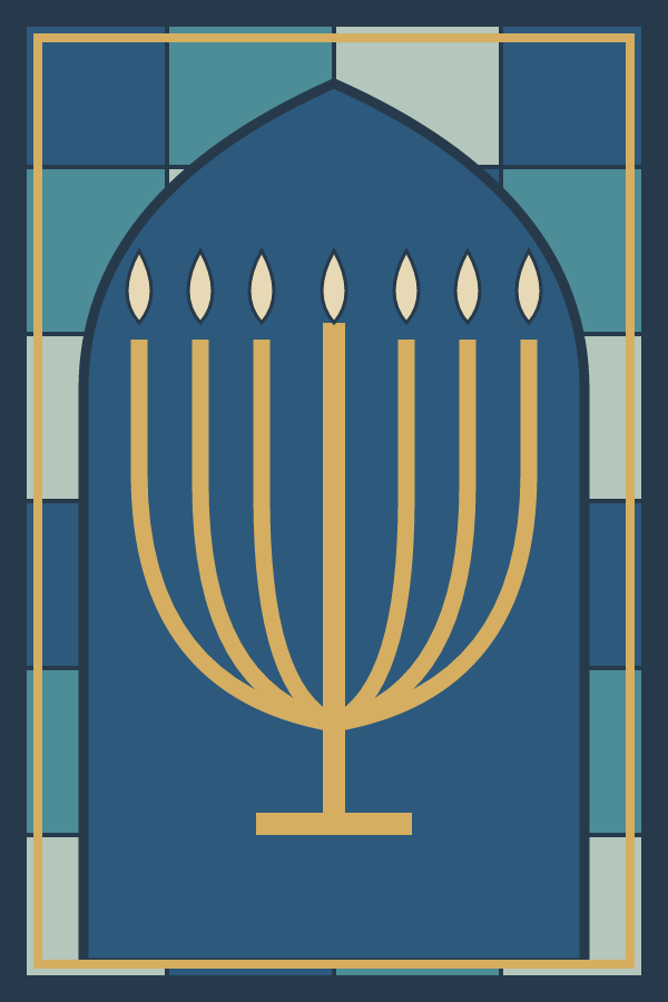 Menorah Radiance decorative window film pattern