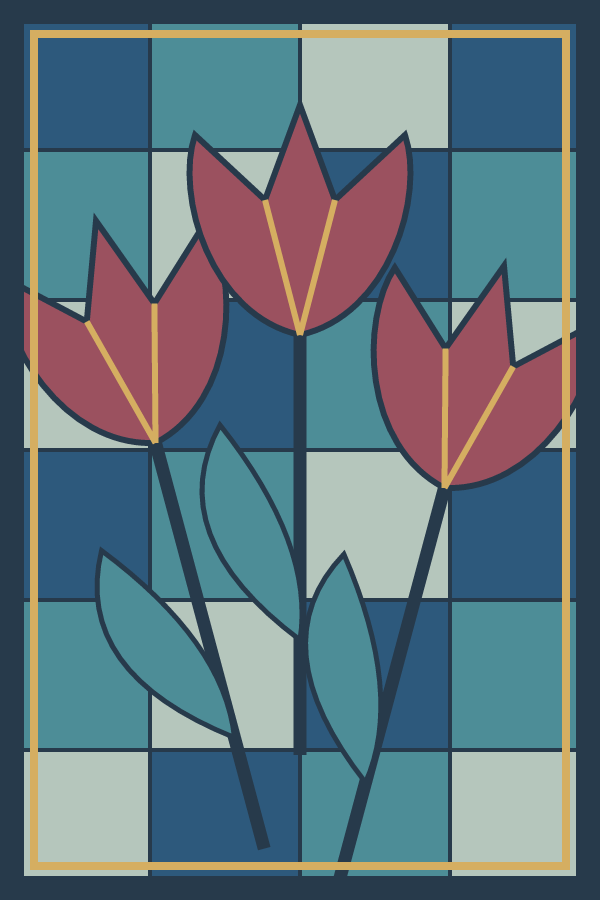 Tulip Court decorative window film pattern