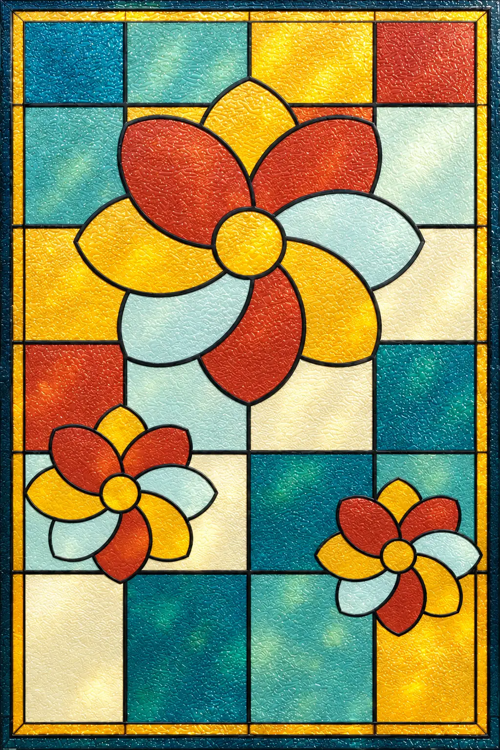 Camellia Mosaic — simulated translucent film with fine glossy UV-varnish relief