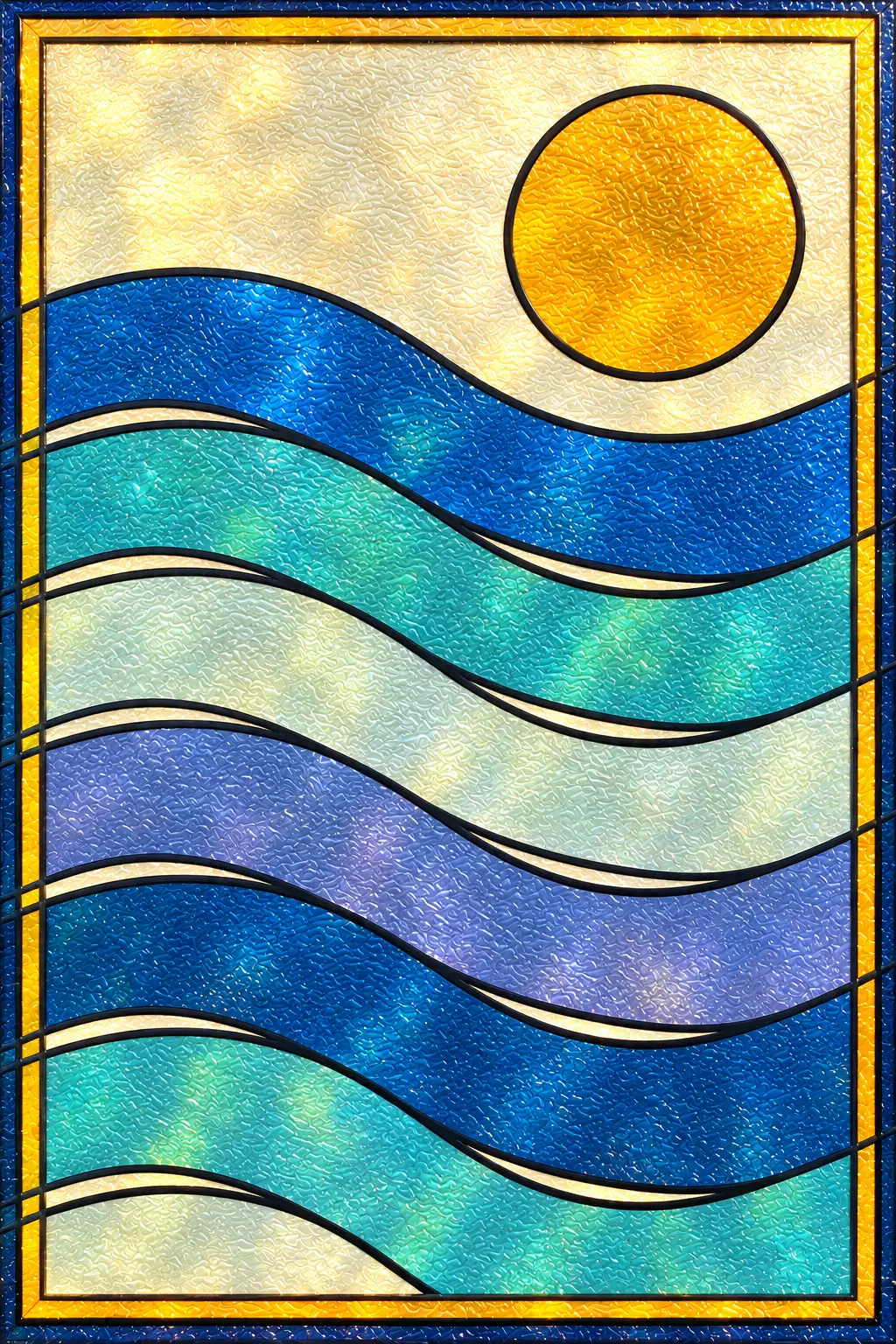 Coastal Crest — simulated translucent film with fine glossy UV-varnish relief