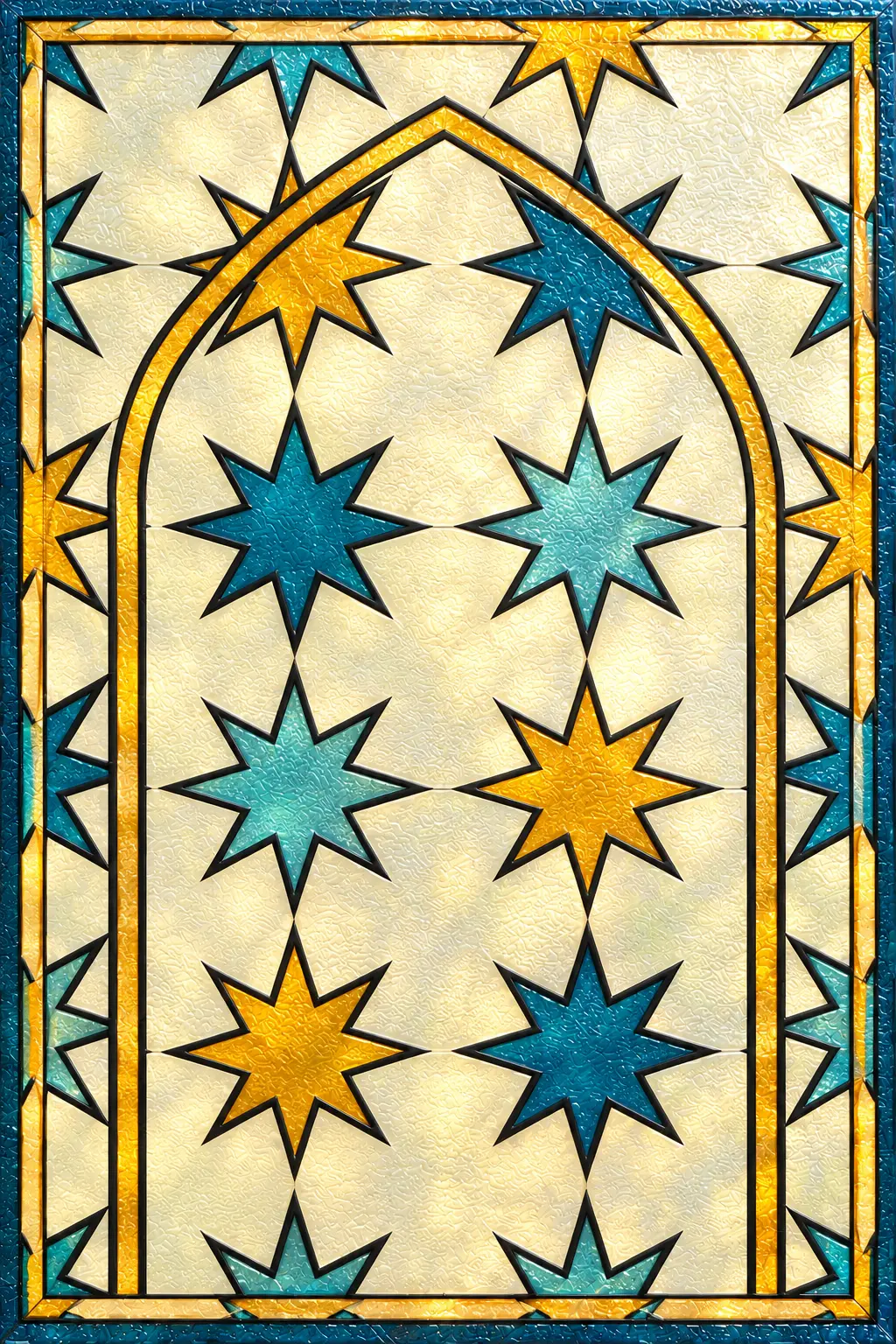 Geometric Sanctuary — simulated translucent film with fine glossy UV-varnish relief