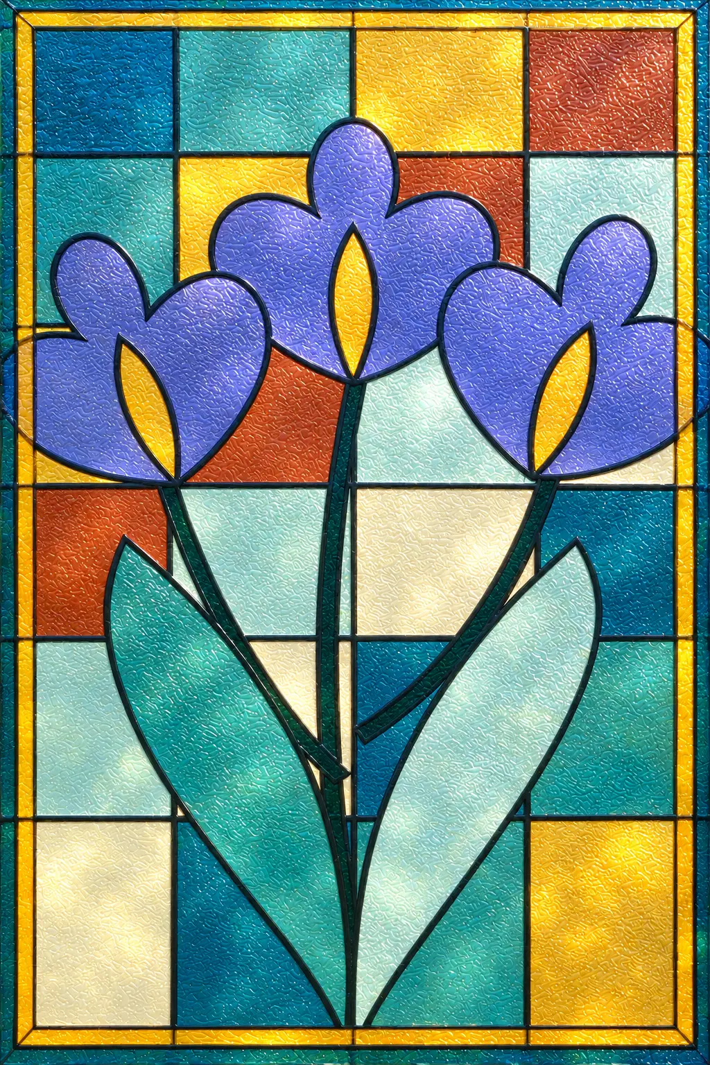Iris Garden — simulated translucent film with fine glossy UV-varnish relief