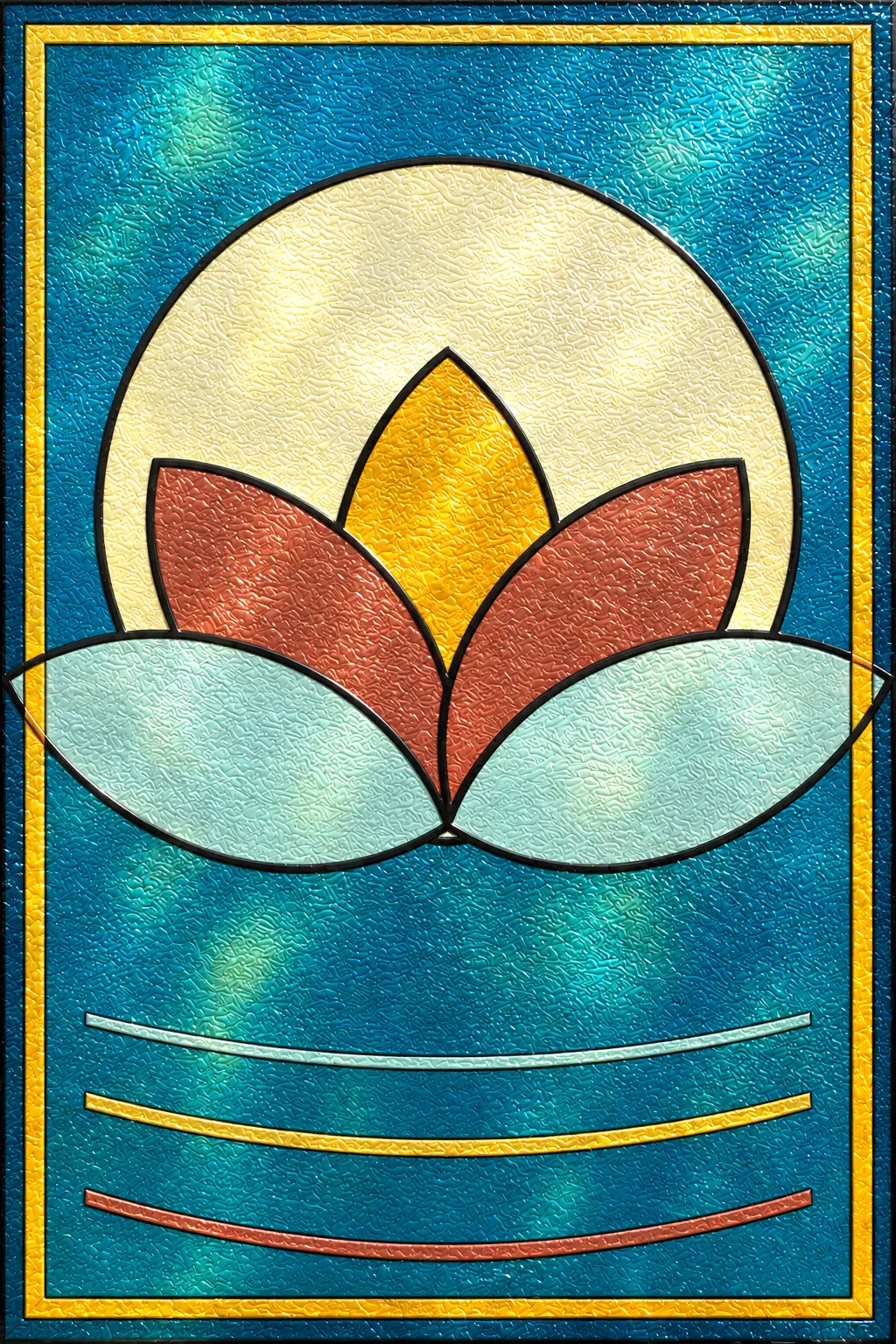 Lotus Stillness — simulated translucent film with fine glossy UV-varnish relief