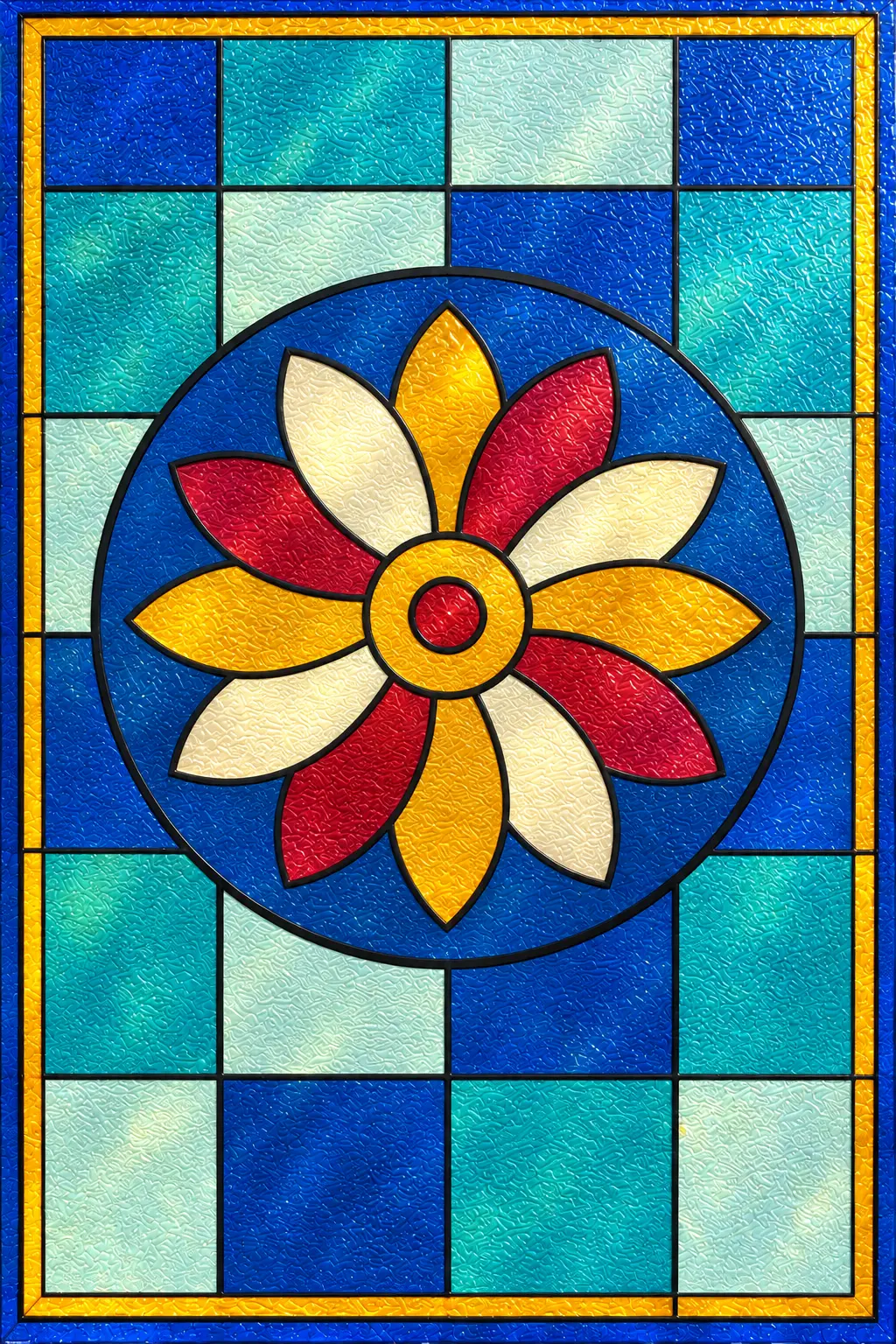 Rose Medallion — simulated translucent film with fine glossy UV-varnish relief