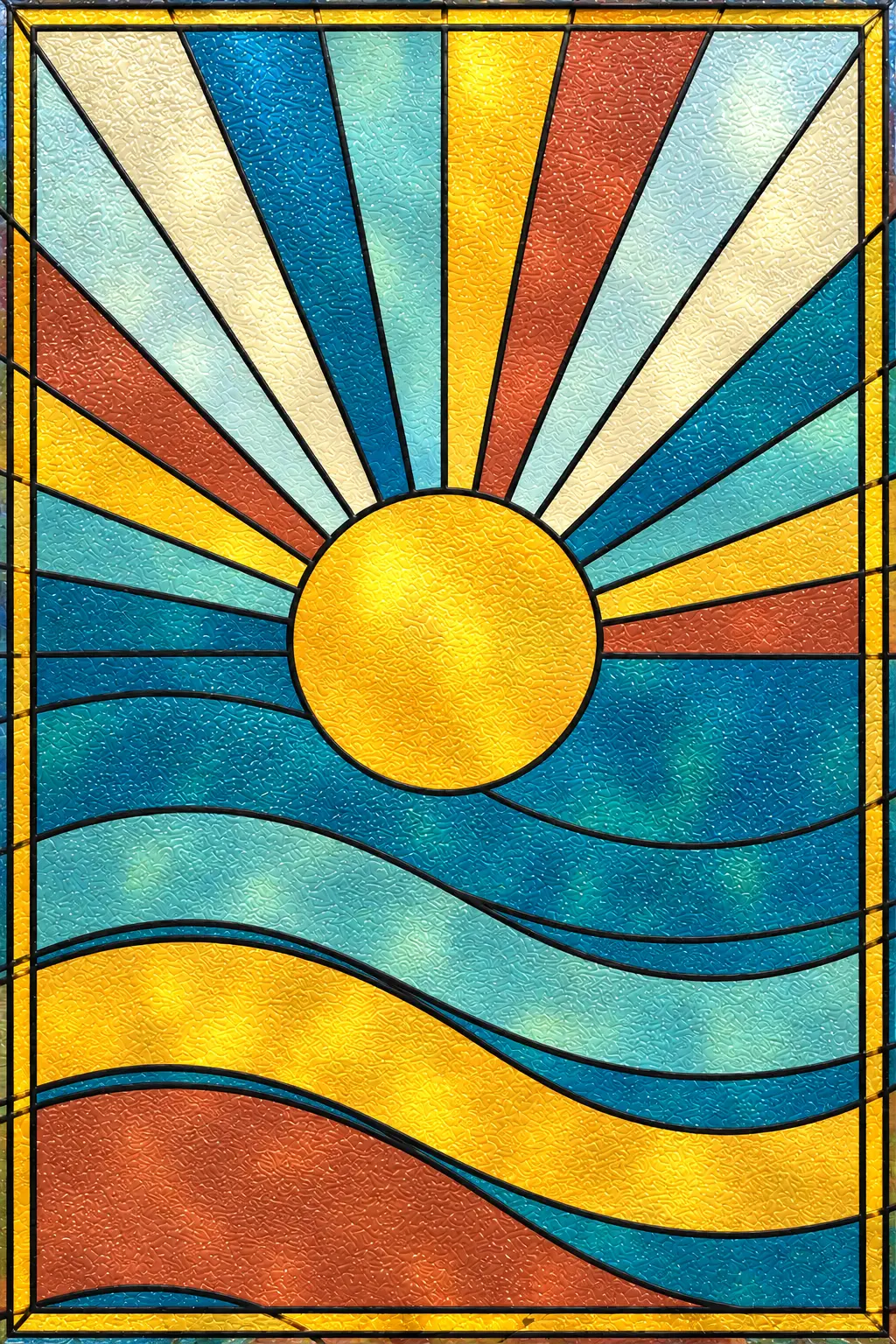 Sunrise Harbor — simulated translucent film with fine glossy UV-varnish relief